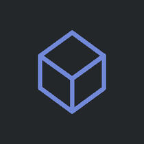 A menacing purple cube floats on a dark grey background.